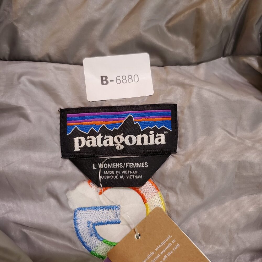 Patagonia Women Nano Puffer Vest Large Gray Google Logo Light Windproof NWT - Picture 7 of 11